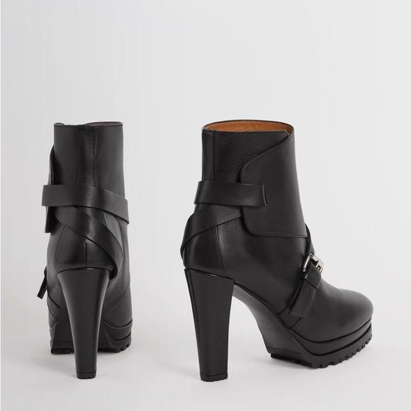 ALLSAINTS Esma Boot Heels Black Leather Made in Portugal Size 36 EU - Picture 3 of 16